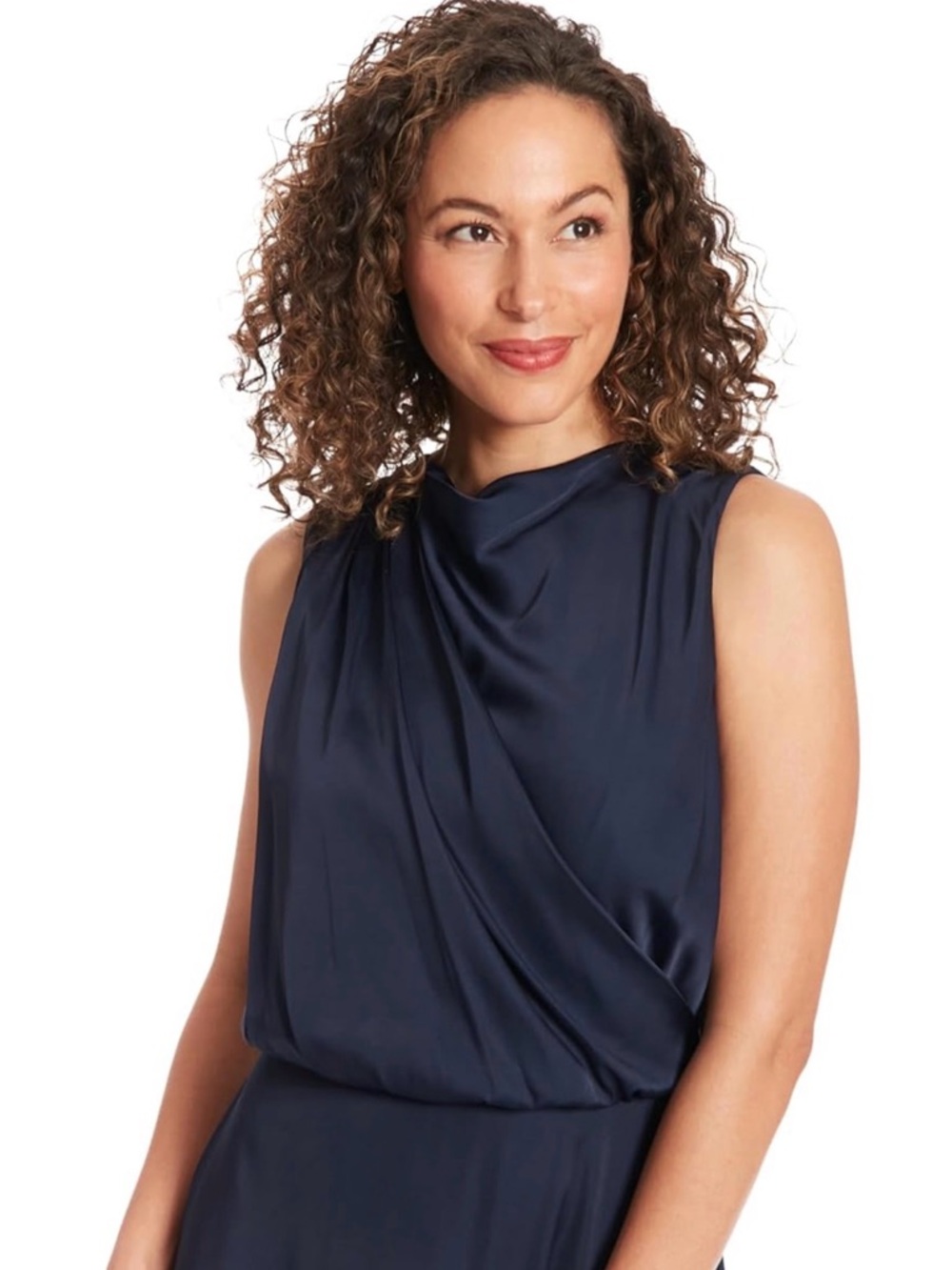 London Times Draped Front Sheath Dress - Picture 3 of 10